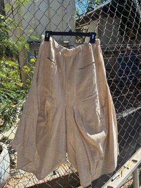 Henna Shoppe Rhea Cotton Jute Aruba Natural Pants NWT L/XL